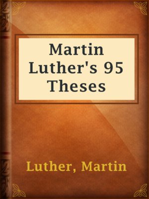 cover image of Martin Luther's 95 Theses